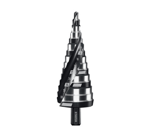 STAYER Pro-Max 4-32мм, 15 ступеней, винтовая спираль, сверло ступенчатое (29661-4-32-15) купить в Сочи STAYER Pro-Max 4-32мм, 15 ступеней, винтовая спираль, сверло ступенчатое (29661-4-32-15) купить в Сочи