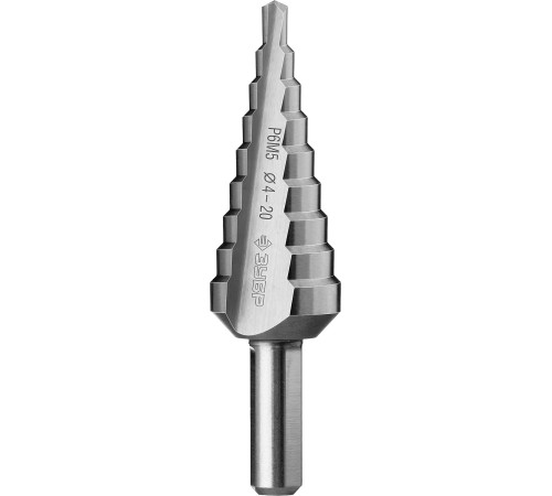 ЗУБР 4-20 мм, 9 ступеней, сталь Р6М5, ступенчатое сверло, Профессионал (29670-4-20-9) купить  в Сочи