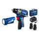ЗУБР КОМПАКТ #4, набор: дрель-шуруповерт + LED фонарь, BRUSHLESS, 12 В, 45 Н·м, 2 АКБ тип Т7 (2 А·ч), кейс, Профессионал (DB-121-22F) купить  в Сочи