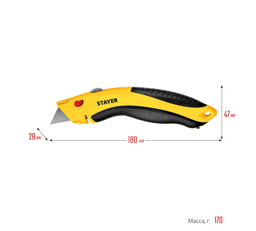 STAYER Hercules-A24, универсальный металлический нож с трапециевидным лезвием, Professional (0947) купить  в Сочи