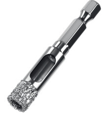 ЗУБР АВК, d 10 мм, (HEX 1/4″, 15 мм кромка), вакуумное алмазное трубчатое сверло, Профессионал (29865-10)
