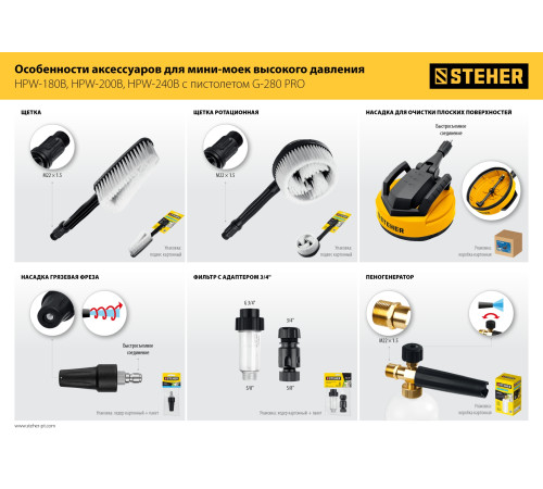 STEHER для пистолета G-280 PRO, пеногенератор для минимоек (75401-280) купить  в Сочи