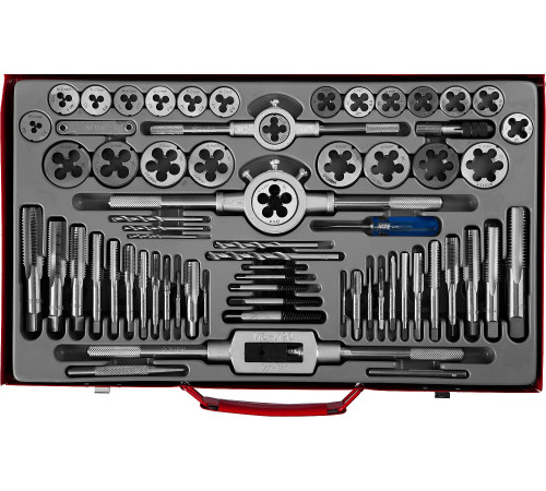 ЗУБР 65 предм., сталь 9ХС, набор метчиков и плашек (28118-H65) купить  в Сочи