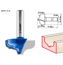 ЗУБР 31.8 x 16 мм, радиус 6.3 мм, фреза пазовая фасонная №2, Профессионал (28741-31.8)