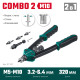 KRAFTOOL Combo2-M10, 2 вида заклёпок, комбинированный двуручный заклепочник в кейсе (31181) купить в Сочи