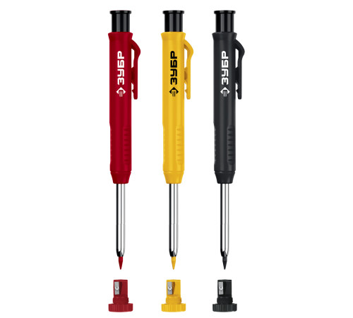 ЗУБР АСК набор: 18 сменных грифелей: 6ч + 6ж + 6к ( d 2,8 мм, HB), 3 автоматических карандаша (06312-H6) купить  в Сочи