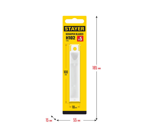 STAYER 100 мм, 5 шт, сменное лезвие для скребка 08515 (08515-S5) купить  в Сочи