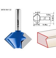 ЗУБР 38.1 x 22 мм, фреза кромочная конусная, Профессионал (28725-38.1-22)