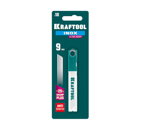 KRAFTOOL INOX 9 мм, 10 шт, нержавеющие сегментированные лезвия (09608-09-S10) купить  в Сочи