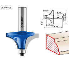 ЗУБР 44.5 x 21.5 мм, радиус 15.9 мм, фреза кромочная калевочная №1, Профессионал (28700-44.5)