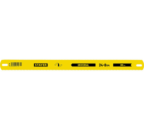 STAYER Universal, 8 + 24 TPI, 25 х 300 мм, 1 шт, коробка 50 шт, универсальное двустороннее широкое полотно по дереву и металлу (1591) купить в Сочи STAYER Universal, 8 + 24 TPI, 25 х 300 мм, 1 шт, коробка 50 шт, универсальное двустороннее широкое полотно по дереву и металлу (1591) купить в Сочи
