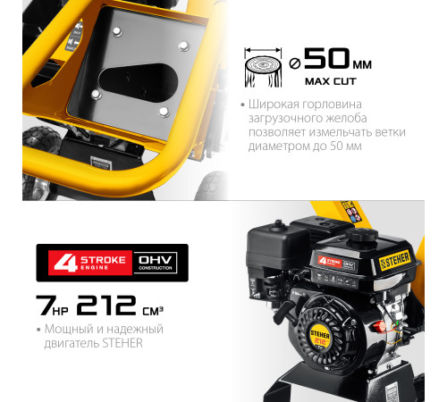 STEHER 50 мм, бензиновый садовый измельчитель (GSR-750) купить в Сочи STEHER 50 мм, бензиновый садовый измельчитель (GSR-750) купить в Сочи