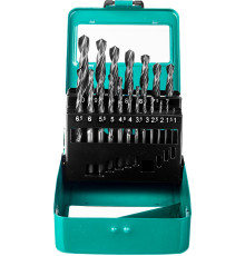 СИБИН 19 шт, (1-10 мм), быстрорежущая сталь, класс В, мет.бокс, набор сверл по металлу (29610-H19)