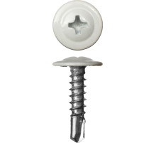 ЗУБР ПШМ-С 9003, 25 х 4.2 мм, белый, 400 шт, саморез с пресс-шайбой и сверлом (300211-42-025-9003)