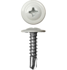 ЗУБР ПШМ-С 9003, 25 х 4.2 мм, белый, 400 шт, саморез с пресс-шайбой и сверлом (300211-42-025-9003)