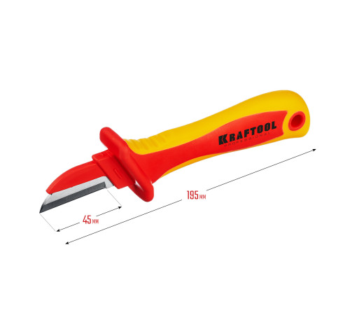 KRAFTOOL KN-1, 1000 В, прямой, диэлектрический нож электрика (45401) купить  в Сочи