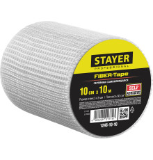 STAYER FIBER-Tape, 10 см х 10 м, 3 х 3 мм, самоклеящаяся серпянка, Professional (1246-10-10)