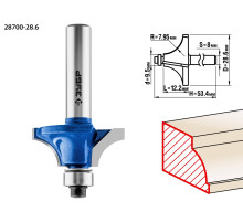ЗУБР 28.6 x 12.2 мм, радиус 8 мм, фреза кромочная калевочная №1, Профессионал (28700-28.6)