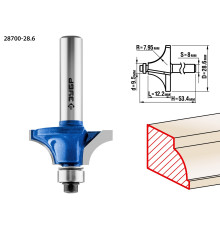 ЗУБР 28.6 x 12.2 мм, радиус 8 мм, фреза кромочная калевочная №1, Профессионал (28700-28.6)