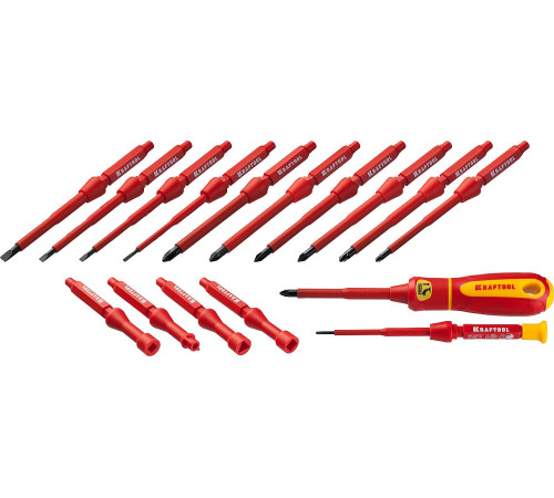 KRAFTOOL Х-Drive Electro, 18 предм, набор высоковольтных отверток (220092-H18) купить  в Сочи