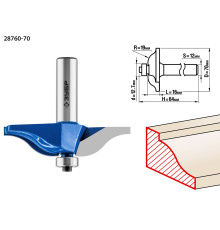 ЗУБР 70 x 16 мм, радиус 15.8 мм, фреза фигирейная №1, Профессионал (28760-70)