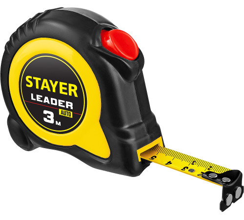 STAYER Leader, 3 м х 16 мм, рулетка с автостопом, Professional (3402-3) купить  в Сочи