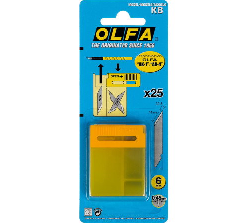 OLFA 25 шт, 6 мм, перовые лезвия для ножа OL-AK-1 (OL-KB) купить в Сочи OLFA 25 шт, 6 мм, перовые лезвия для ножа OL-AK-1 (OL-KB) купить в Сочи