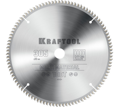 KRAFTOOL Multi Material, 305 х 30 мм, 100Т, пильный диск по алюминию (36953-305-30) купить  в Сочи