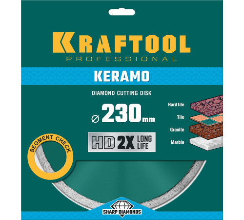 KRAFTOOL KERAMO, 230 мм, (22.2 мм, 10 х 2.2 мм), сплошной алмазный диск (36684-230) купить в Сочи KRAFTOOL KERAMO, 230 мм, (22.2 мм, 10 х 2.2 мм), сплошной алмазный диск (36684-230) купить в Сочи