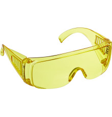 DEXX открытого типа, жёлтые, широкое моностекло с дополнительной боковой защитой и вентиляцией, защитные очки (11051)