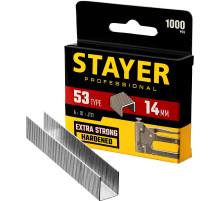 STAYER тип 53 (A/10/JT21), 14 мм, 1000 шт, калибр 23GA, скобы для степлера, Professional (3159-14)