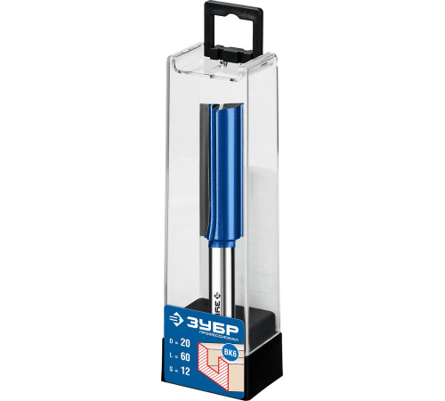 ЗУБР 20 x 60 мм, хвостовик 12 мм, фреза пазовая прямая с нижними подрезателями, Профессионал (28755-20-60) купить  в Сочи