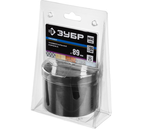 ЗУБР Проуниверсал, 89 мм, коронка с твердосплавными резцами, Профессионал (29514-89) купить  в Сочи