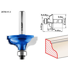ЗУБР 41.3 x 18 мм, радиус 6.3 мм, фреза кромочная калевочная №5, Профессионал (28706-41.3)