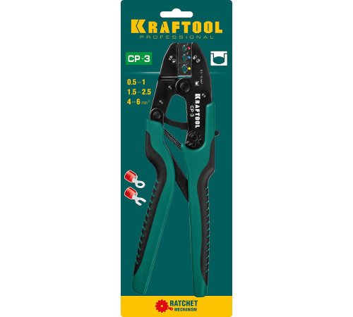KRAFTOOL CP-3, 0.5 - 6 мм2, для изолированных наконечников и соединительных муфт, пресс-клещи (45461-3) купить в Сочи KRAFTOOL CP-3, 0.5 - 6 мм2, для изолированных наконечников и соединительных муфт, пресс-клещи (45461-3) купить в Сочи