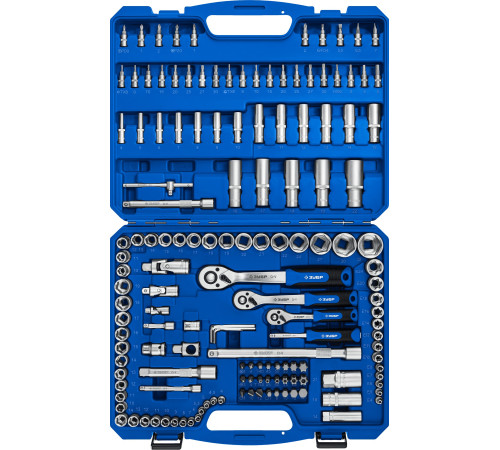 ЗУБР А-151, 151 предм., (1/2″+ 3/8″+ 1/4″), универсальный набор инструмента, Профессионал (27637-H150) купить  в Сочи