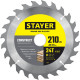 STAYER Construct, 210 x 30/20 мм, 24Т, технический рез, пильный диск по дереву (3683-210-30-24) купить в Сочи