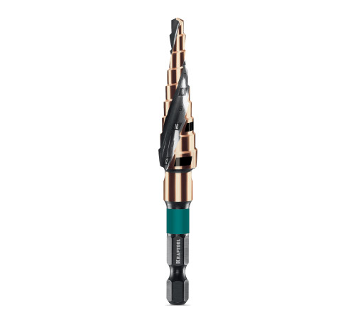 KRAFTOOL COBALT 4-12мм, 9 ступеней, азотирование, винтовая спираль, сверло ступенчатое(29691-4-12-9) купить в Сочи KRAFTOOL COBALT 4-12мм, 9 ступеней, азотирование, винтовая спираль, сверло ступенчатое(29691-4-12-9) купить в Сочи