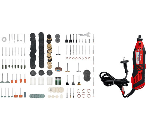 ЗУБР 172 предмета, 130 Вт, набор мини-насадок с гравером (ЗГ-130ЭК H172) купить  в Сочи