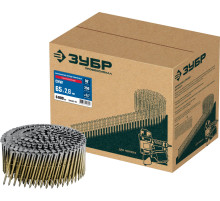 ЗУБР CNW 65 х 2.8 мм, барабанные гвозди рифленые оцинкованные, 6000 шт (305383-65)