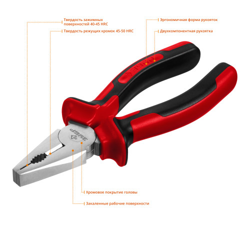 ЗУБР 160 мм, комбинированные плоскогубцы (22024-1-16) купить  в Сочи