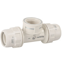 ЗУБР ШиреФит, штуцер с гайкой - внутренняя резьба - штуцер с гайкой, 26 мм - 3/4″ - 26 мм, переходной тройник (51502-26-3/4-26)