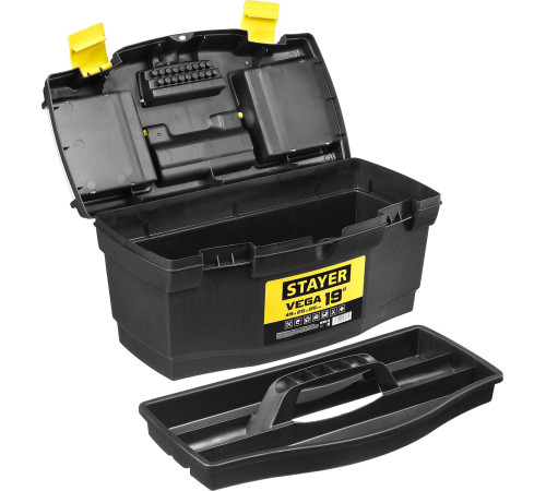 STAYER VEGA-19, 490 х 250 х 250 мм, (19″), пластиковый ящик для инструментов (38105-18) купить  в Сочи