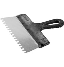 ЗУБР 250 мм, зуб 8 х 8 мм, пластиковая ручка, нержавеющий фасадный шпатель (10078-25-08)