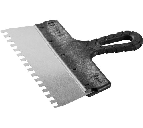 ЗУБР 250 мм, зуб 8 х 8 мм, пластиковая ручка, нержавеющий фасадный шпатель (10078-25-08) купить  в Сочи