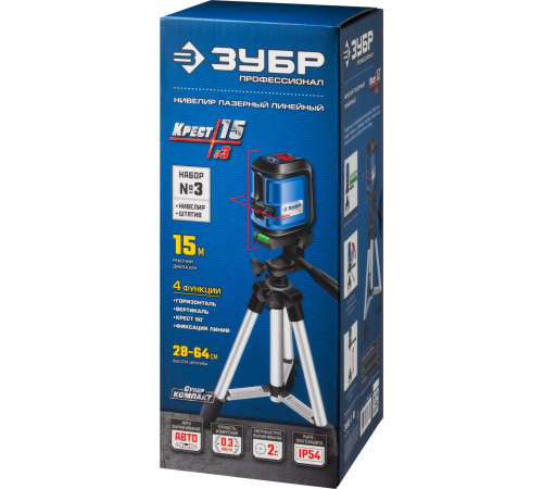 ЗУБР Крест 15, 15 м, лазерный нивелир, Профессионал (34902-3) купить  в Сочи