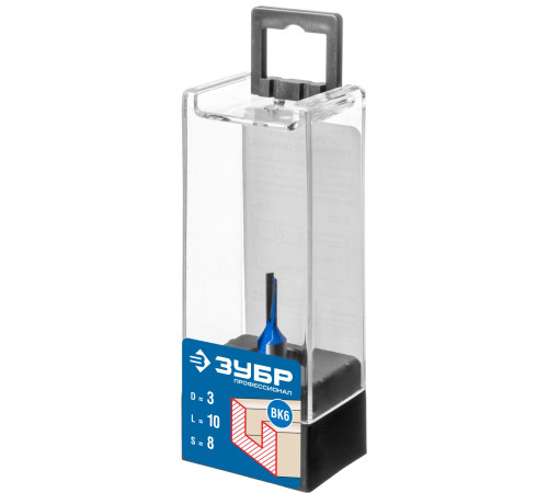 ЗУБР 3 x 10 мм, хвостовик 8 мм, фреза пазовая прямая, Профессионал (28753-3-10) купить  в Сочи