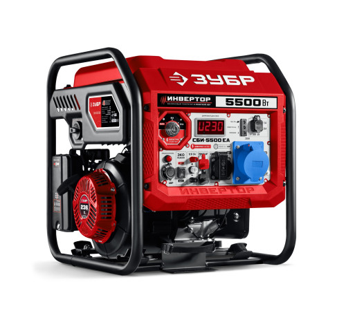 ЗУБР 5500 Вт, инверторный генератор с электростартером и розеткой АВР (СБИ-5500ЕА) купить  в Сочи
