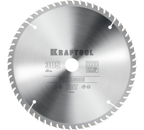 KRAFTOOL Precision, 305 х 30 мм, 60Т, пильный диск по дереву (36952-305-30) купить  в Сочи