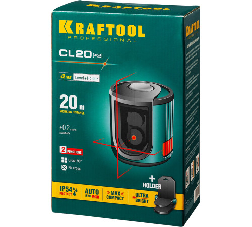KRAFTOOL CL 20 #2, лазерный нивелир (34700-2) купить  в Сочи